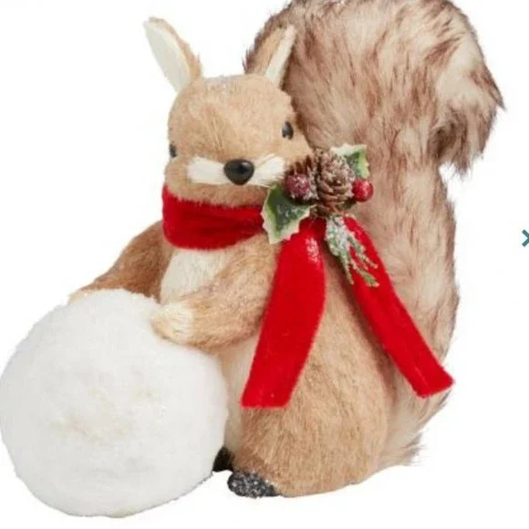 Squirrel holiday winter Christmas decorations decor mantle bookshelf woodland - Picture 2 of 8